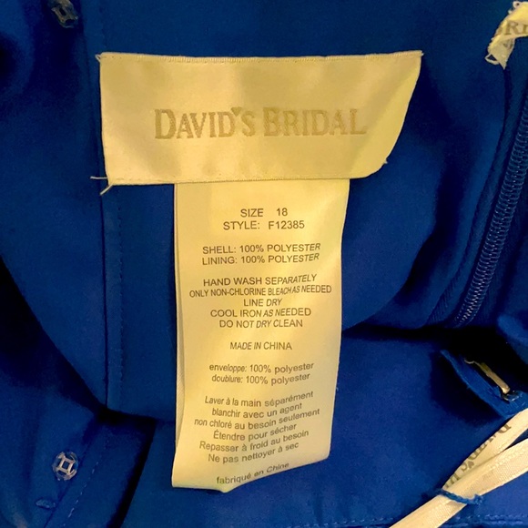 David’s Bridal, blue strapless dress, sz 18 - Picture 4 of 4